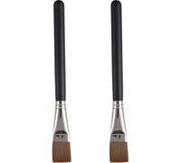 Amosfun Pennello Piatto per Fondotinta e Maschera Viso 2 Pezzi, Applicatore Setole Sintetiche Delicate, Leggero e Compatto per Trattamenti di Bellezza e Uso in Viaggio