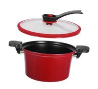 Amosfun Pentola Pressione Multifunzione Rosso Antiaderente e Resistente Adatta per Cucine Induzione con Manici Ergonomici per Uso
