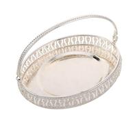 Amosfun Piatto frutta in metallo placcato Vassoio per snack alla frutta vassoio retrò Stand per dessert per feste Alzatina per cupcake nuziali ciotola da portata decorativa Silver