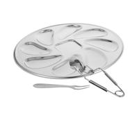 Amosfun Piatto Per Ostriche in Acciaio Inossidabile Da Forchetta Per Ostriche Piatto Da Portata Per Per Barbecue Ristoranti e Uso Casalingo