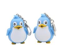 Amosfun Pinguino portachiavi con illuminazione a LED e suono nero pinguino ciondolo 2 pezzi portachiavi portachiavi portachiavi amici famiglia idea regalo bambini giocattoli, ., 3.7 * 2.8 * 4,7 cm
