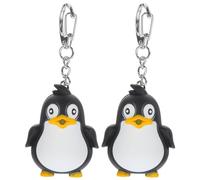 Amosfun Pinguino portachiavi con illuminazione a LED e suono nero pinguino ciondolo 2 pezzi portachiavi portachiavi portachiavi amici famiglia idea bambini giocattoli, Nero