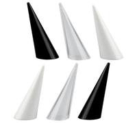 Amosfun Porta Anelli Acrilico Trasparente a Forma di Cono 6 Pezzi Dimensioni Ottimali per Esposizione Gioielli in Casa e Fiere Colore Casuale