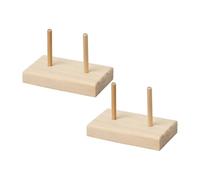 Amosfun Porta Filo da Ricamo in Legno Naturale, Supporto Organizer per Rocchetti Doppio, Porta Bobine per Uso Domestico, Accessorio Pratico per Cucito e Artigianato, Set 2 Pezzi