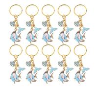 Amosfun Portachiavi a Tema Oceano Set 10 Pezzi Ciondoli a Forma Di Coda Di Sirena E Conchiglia Bomboniere Compleanno Bambini E Adulti Accessori Leggeri Per Borsa E Zaino