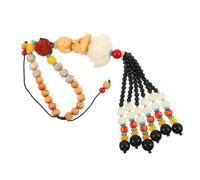 Amosfun Portachiavi Con Ciondolo Per Auto A Forma Di Buddha in Legno Decorativo Accessorio Per Auto