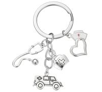 Amosfun Portachiavi Medico Ambulanza Memoriale in Lega Di Zinco, Ciondolo Creativo Per Borsa, Zaino, Chiavi Auto, Ottima Scelta Per Compleanno, Natale, Festa Della Mamma