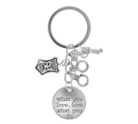 Amosfun Portachiavi Militari Con Manette E Distintivo Polizia in Metallo Accessorio Creativo Per Collezionisti E Regalo Per Appassionati Di Forze Dell'Ordine Dimensioni 1X1 Pollici