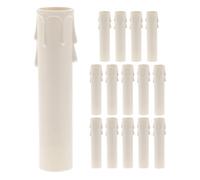 Amosfun Portalampada A Forma di Lacrima 15 Pezzi Manicotti per Candele in Plastica Bianca per Linstallazione