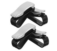 Amosfun Portaocchiali da Sole per Auto Clip in Plastica, Supporto per Visiera Parasole, Organizer Compatto da 4 Pezzi per Guida e Camion, Accessorio Salvaspazio per Interni Veicolo