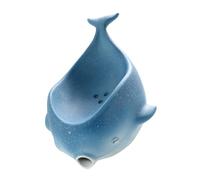 Amosfun Portasapone in Ceramica a Forma Di Balena Piccolo Autodrenante Per Bagno e Cucina Design Elegante Facile Da Pulire Regalo Inaugurazione Casa