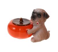 Amosfun Posacenere in ceramica a forma di cachi con coperchio, piccolo ed elegante, statuetta per soggiorno e camera da letto, decorazione per ceneri volanti, facile da pulire, ornamento artistico per