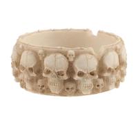 Amosfun Posacenere Teschio Posacenere Interessante Ornamento Di Halloween Semplice Retrò Con Teschio Di Halloween Per Feste Unico Resina Beige