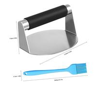 Amosfun Pressa Hamburger in Acciaio Inossidabile con in Silicone e Olio Strumento Multifunzione per Burger Polpette e Grigliate Facile da Usare e Cottura Uniforme Colore