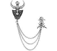 Amosfun Punk Skeleton Chain Brooch Pin Per Halloween Vintage Per Accessorio Per e Speciali