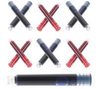 Amosfun Ricariche Inchiostro per Penna Stilografica 3,4 Mm, Confezione 100 Pezzi (rosso e Blu Nero), Inchiostro per Penne da Scrittura Ufficio e Scuola, Accessori di Ricambio Pratici