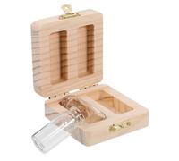 Amosfun Scatola Conservazione per Raccolta Chioma Fetali e Cordone Ombelicale, Contenitore Resistente Bottiglia Trasparente, Organizer Ricordo Infantile in Legno per Regalo Shower