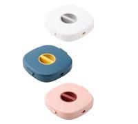 Amosfun Scatola Portacavi Girevole 3 Pezzi Avvolgitore per Auricolari Organizer per Cavi USB e Supporto per Telefono per Ufficio e Casa Rosa Blu Bianco