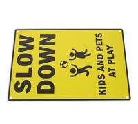 Amosfun Segnaletica di Avvertimento in Metallo Resistente per Strade Cartello di Attenzione che Giocano Colori Vivaci per Vie e Scuole Segnale Stradale di Sicurezza Visibile e Durevole