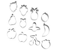 Amosfun Set 12 Formine per Biscotti in Acciaio Inox, Tagliabiscotti Creativi a Forma di Frutta, Strumento per Cottura Fai da Te Adatto a Pasta Frolla e Argilla