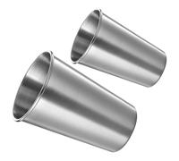 Amosfun Set 2 Pezzi Bicchieri Birra in Acciaio Inox senza Manico 350ml+170ml, Tazze per Cocktail e Bevande Fredde Calde, Design Antiscivolo per Uso Domestico e Feste Riutilizzabile