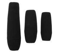 Amosfun Set 3 Pezzi Copri Microfono in Spugna Nera per Microfoni Palmari e Headset, Leggeri Protezione dal Vento per Interviste e Presentazioni Live