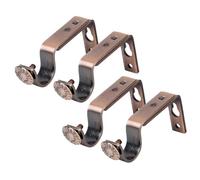 Amosfun Set 4 Pezzi Staffe per Bastone Tende da 18-22Mm in Lega di Alluminio, Supporto Murale Robusto e Facile da Installare, Colore Marrone Chiaro, per Tende da Finestra