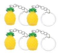 Amosfun Set 4 Portachiavi Ananas Acrilico Resistenti, Ciondolo Decorativo Leggero e Compatto per Borse, Chiavi Auto e Accessori Moda Donna, Ornamento Portachiavi a Forma di Frutta
