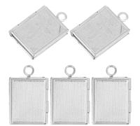 Amosfun Set 5 Pezzi Ciondoli Portafoto in Acciaio Inossidabile, Medaglioni per Collane Creativi e Resistenti, Accessori Decorativi per Feste e Uso Quotidiano