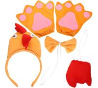 Amosfun Set Costume Da Pollo Per Bambini - Cerchietto, Fiocco, Coda E Guanti Per Feste, Carnevale, Pasqua