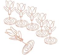 Amosfun Set da 10 Clip Portafoto in Metallo a Forma di Fiore Supporto Stabile e Design Elegante per Segnaposto e Numeri da Tavolo per Matrimoni e Ufficio