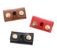 Amosfun Set da 3 Manicotti Protettivi in Pelle Composita per Testina Rasoio di Sicurezza, Copri Testina Leggero e Resistente per Uomo, Accessorio Compatto per Viaggi e Uso Quotidiano