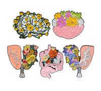 Amosfun Set da 5 Spille a Forma di Organi Anatomici in Lega, Spille da Bavero a Scialle Resistenti per Decorazione Abiti e Sciarpe da Donna, Accessori Moda Creativi per Outfit e Regalo