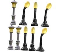 Amosfun Set da 9 Mini Lampioni in Resina Luminosi al Buio, Decorazioni per Casette e Micro-paesaggi, Lampade Modellismo Artigianale Compatte e Riutilizzabili per Ambienti in Miniatura