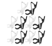 Amosfun Set Design Leggero di Clip per Microfono Lavalier in Plastica e Metallo e Presa Sicura, Clip Nere da 8,5mm e Bianche da 6mm per Interviste e Presentazioni