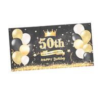 Amosfun Sfondo per Compleanno in Poliestere Resistente e Anti-sbiadimento come Sfondo Decorativo per Feste di Compleanno per Foto Ricordo Arazzo da Parete