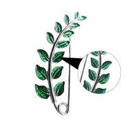 Amosfun Spilla Creativa Verde a Foglia 2 Pezzi per Sciarpa e Abito da Donna, Fibbia per Scialle Elegante Finitura Gocciolata, Decorazione Corsage Chic per Eventi, Viaggi e Celebrazioni