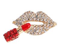 Amosfun Spilla da Bavero a Forma di Labbra e Rossetto Strass Rossi, Spilla da Zaino e Distintivo Abbigliamento Donna, Ornamento Decorativo per Sciarpe e Vestiti per Occasioni Speciali