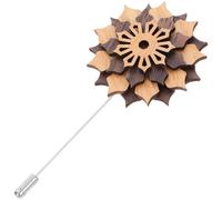 Amosfun Spilla da Bavero da Uomo in Legno Fiore in Lega di Perle, Spilla per Vestiti da Donna Elegante e Spille per Boutonniere, Accessori Moda per Giacche per Matrimoni e Feste