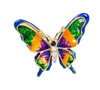 Amosfun Spilla da Bavero Farfalla in Lega Strass e Perle Verdi e Blu, Spilla da Scialle Decorativa per Abiti, Cappelli e Borse, Accessorio Elegante per Donne e Occasioni Speciali