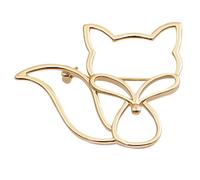 Amosfun Spilla da Donna a Forma di Volpe Traforata in Lega Dorata, Spilla Decorativa per Vestiti, Cappelli e Sciarpe, Accessorio Moda Resistente per Abbigliamento e Borse