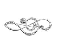 Amosfun, spilla da donna con note musicali, con strass, regolabile, per vestiti e sciarpe, colore oro rosa