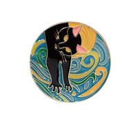 Amosfun Spilla da Donna Gatto Nero in Lega Leggera Design Creativo a Corona, Elegante Accessorio per Abiti da Festa e Serate Prom, Stile Unico alla Moda