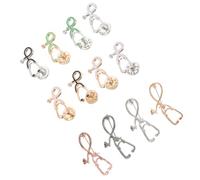 Amosfun Spilla da Dottore in Lega Design a Stetoscopio, Set da 12 Pezzi Spilla Decorativa da Infermiera, Gioielli da Petto Resistenti per Abbigliamento Formale e Informale Stili multipli