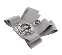 Amosfun Spilla da Uomo Fiocco per Colletto Strass, Cravatta Pre-annodata Clip, Accessorio per Abiti da Matrimonio e Festa Formale, Decorazione Petto per Sposi e Testimoni