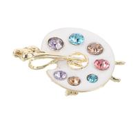 Amosfun Spilla Donna Tavolozza Glitterata in Lega e Strass, Accessorio Elegante per Abito e Cappello, Spilla Decorativa Lucida per Vestito da Lavoro e Eventi Sociali