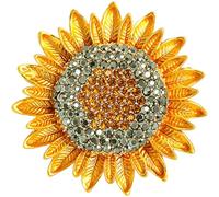 Amosfun Spilla Girasole Strass da Donna, Spilla per Abbigliamento e Zaini Cristalli Scintillanti, Accessorio Regalo Elegante per Outfit e Sciarpe