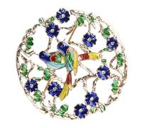 Amosfun Spilla Smaltata a Forma di Uccelli Ghirlanda Floreale, Spilla Animale in Lega Placcata, Accessorio per Abbigliamento da Donna, Leggera e Resistente per Cappotti e Abiti Formali
