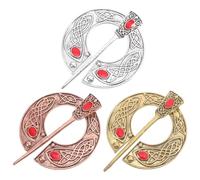 Amosfun Spilla Viking in Lega Con Design Unico Accessorio Versatile Per Feste E Compleanni 6.1X4.8Cm Set Da 3 Pezzi