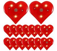 Amosfun Spille a Forma Di Cuore Rosso Luminoso - Set Da 20 Pezzi, Accessori Per Feste, Decorazioni Per Abbigliamento E Regali Personalizzati